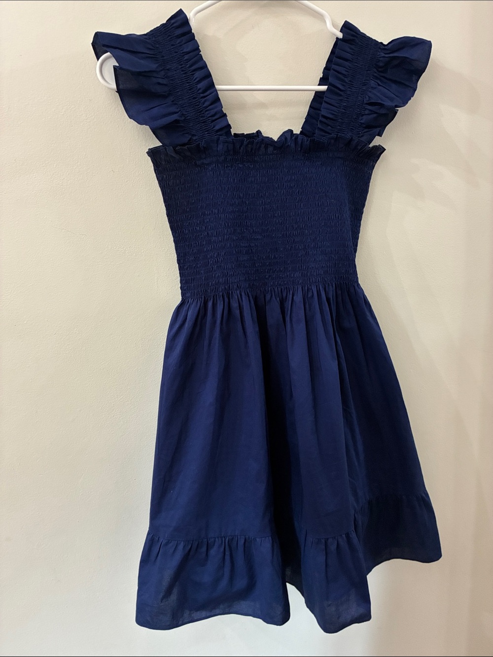 Hill House - Tuckernuck - the nap dress Navy Ruffle Strap Smocked Dress - XS